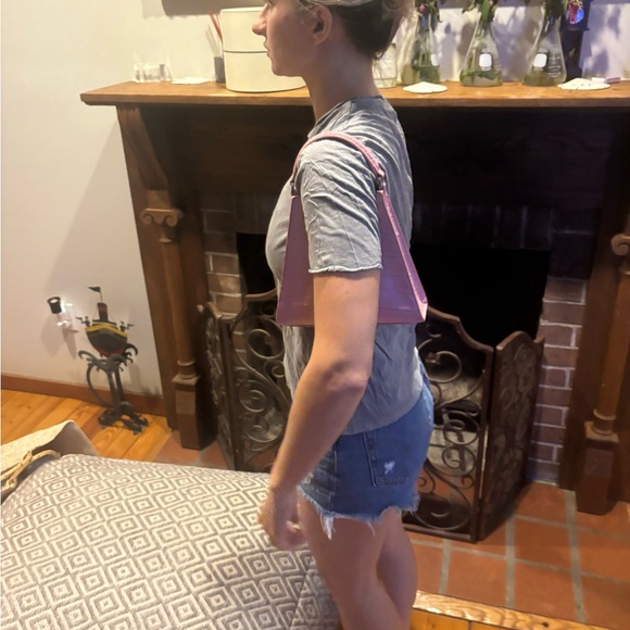 STAUD MINI CROSSBODY REY BAG | GERANIUM CROC EMBOSSED - Picture 7 of 9